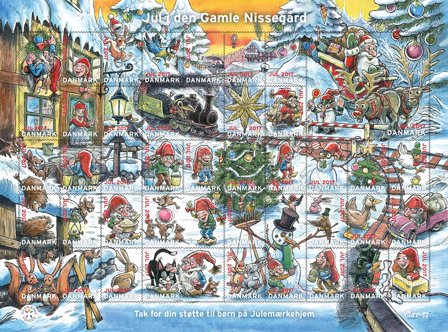 Danmark - Julemærkeark 2017 - Selvklæbende - Ufoldet