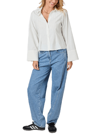 Neo Noir Rosa Solid Shirt Blusar Dam Vit 38