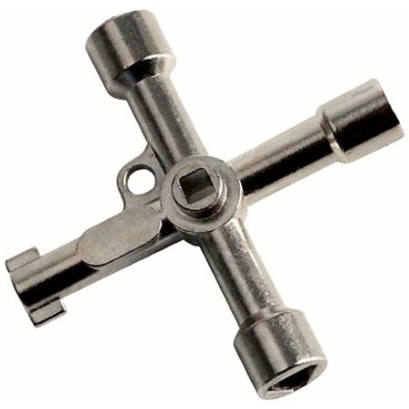 Multifunktionel 4-vejs universelnøgle trekantnøgle VVS trekantnøgle til gas- og el-målerskabe skyllevarmere (farve: A)