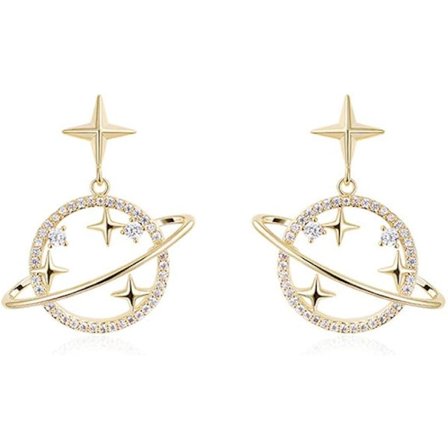 Planet anheng øredobber stjerne stud øredobber rhinestone Saturn dinglende og dråpe øredobber for kvinner jenter smykker