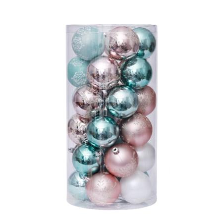 60 mm:n herkät väriteemat ja kimaltelevat joulukuusen riipukset