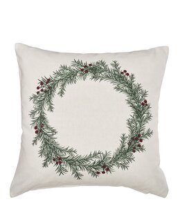 Pudebetræk Julekrans 1-pak Hør