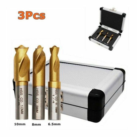 3 kpl HSS-metalli 6,5 mm 8 mm 10 mm kierreporanteräsarja suora varsi