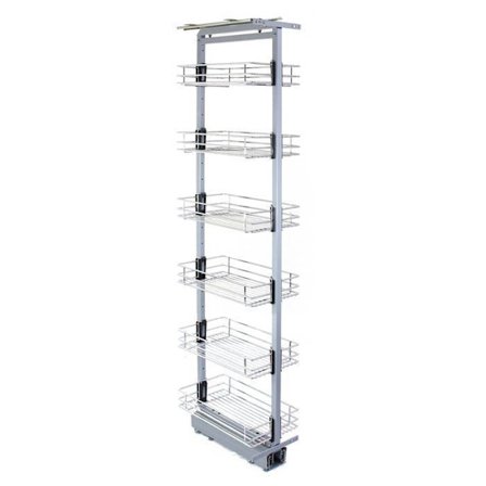 Sliding Pantry - KuKoo - 170 til 195 cm - 6 metalkurve - Rustfrit stål - Justerbar