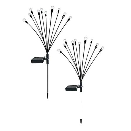2 stk 10-hodes solcelledrevne ildfluelys, 10 led utendørs vanntette solenergi-svingende hagelys As Shown