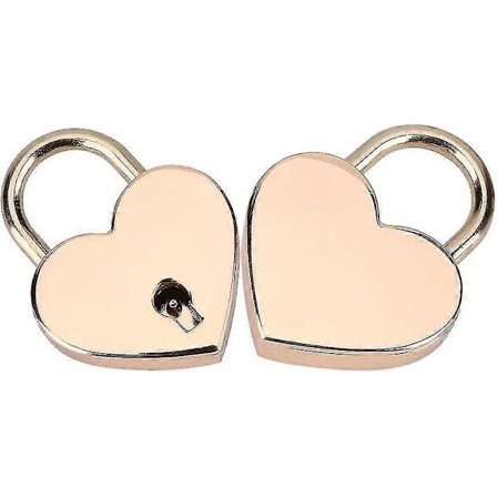 2 Set Mini Hjärta Form Hänglås Metall Lås Vintage Stil Guld Lås Med Nyckel Heilwiy Gåva