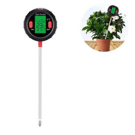 IC 5 i 1 Jord-pH-mätare Jordfuktighetsmätare LCD-skärm pH-testare