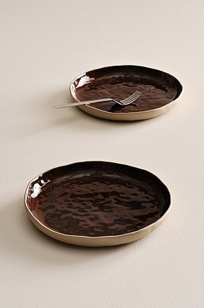 Jotex - Bord 2-pak ø 26 Cm Bruine/beige Bruine/beige - CARA - Koop Borden bij Jotex