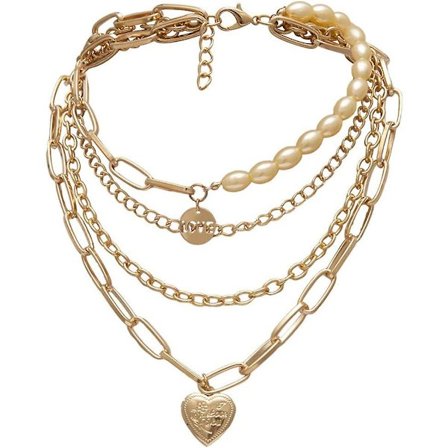 Dansk Kvinders Fint Lagdelt Choker Halskæde Multi-lags Smykker Vintage Metal Dame Halskæde Tilbehør Pige Y Vedhæng Halskæde F