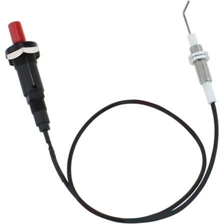 Piezo-tænder med trykknap og 50 cm ledning, universal gasantændingserstatning til grill, pejs, ovn, varmelegeme, sort (YH)