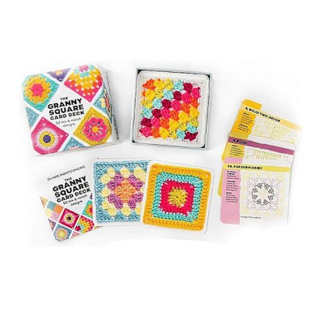Granny Square-kortspil, 50 Mix & Match-mønsterkort, Strikkesæt til voksne, Granny Square-kortspil Hækling