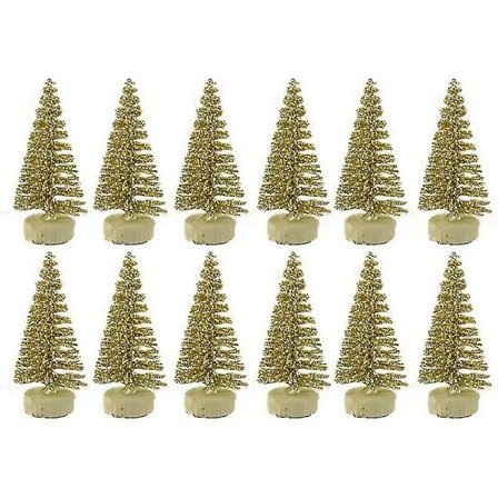 24x mini juletre falsk furutre mini sisal flaske børste Snow Frost Tree -ES