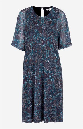 Cellbes of Sweden - Jerseykjole i mesh i marine / paisley til damer i størrelse 34/36