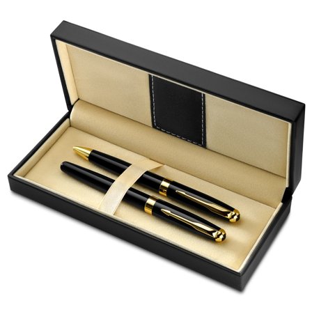 Elegant Black & Gold-Tone Ballpoint Pen Set for Men - Gifts for dads