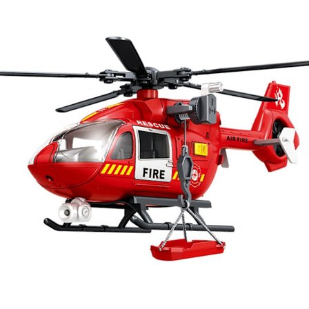 15" Redningshelikopterleke med lys og lyd for barn fra 3 år - Redningskjøretøy for småbarn, gave til gutter