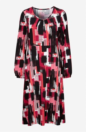 Cellbes of Sweden - Mönstrad jerseyklänning - mörkrosa / mönstrad - för damer - 34/36