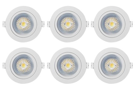 Westal WLD FR72 Flex Tilt Downlight 7 W, 650 lm, justerbar färgtemperatur 6-pack, Belysning
