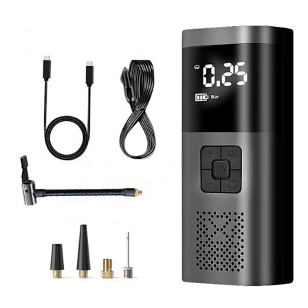 Bærbar dækpumpe, trådløs luftpumpe til bil, cykel, motorcykel