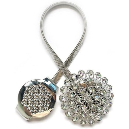 Magnetiske gardinholdere 1 stk Glitrende krystall gardinholdere Strekkbare gardinholdere