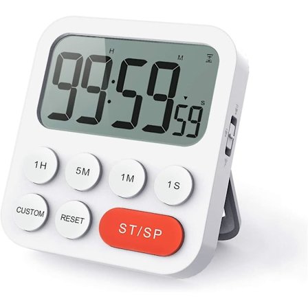 Magneettinen Sekuntikello Digitaalinen Keittiöajastin Kellolla, Magneetti, 3-tasoinen Äänenvoimakkuus, LCD-näyttö Ruoanlaittoon, Urheiluun Ja 