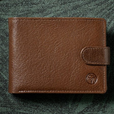 Tan Ergonomic California Leather Wallet for Men - Wallets