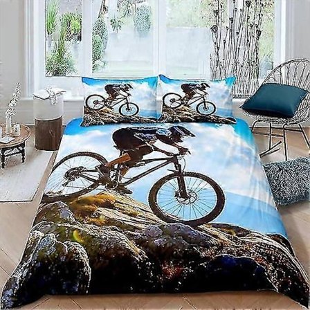 Poikien pyöräilijä-vuodevaatesetti lapsille pojalle miehille peittopussilakana äärimmäinen urheilu teema pussilakana huoneen sisustus
