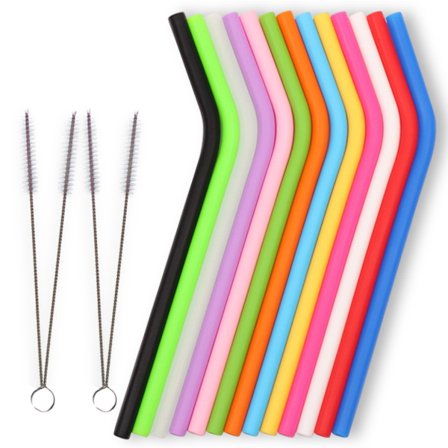 Silikon gjenbrukbare sugerør Drikke tilbehør Drikke