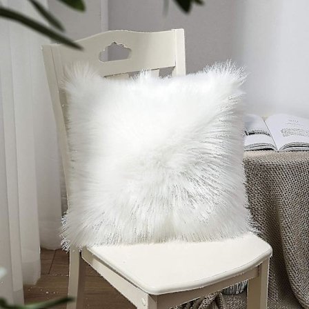 Dekorativ putetrekk 45 x 45 cm koselig ornament lammeskin kunstig pels putevar fell sofa pute
