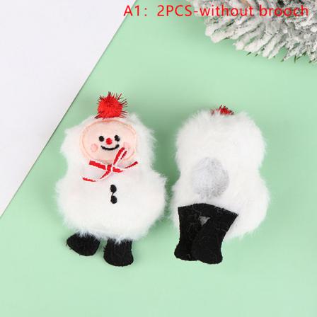 2 St/lot Cartoon Plysch Tyg Patches Jultomten Vadderad Appliq