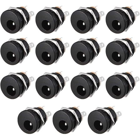 Dc-022 5,5mmx2,1mm Dc Strømforbindelse Stikkontakt 3-polet Hun Panelmontering Stik 15stk