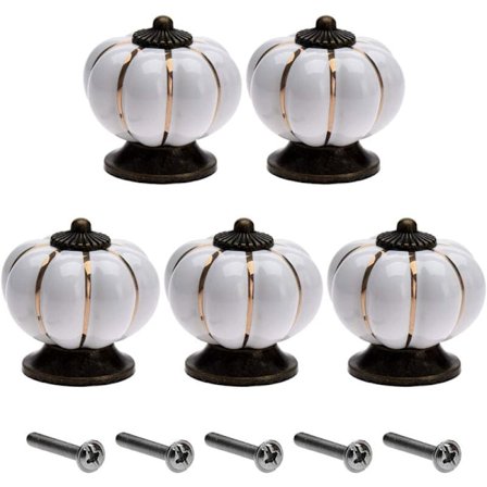 5 kpl keraaminen kaapin nuppi 40mm Vintage kurpitsa huonekalukahva