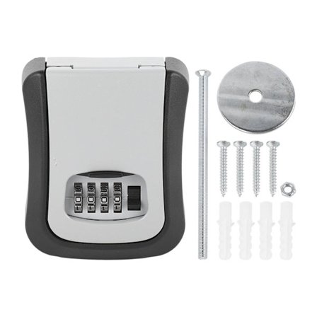 Veggmontert vanntett nøkkelsafe med resettbar 4-sifret kombinasjon for utendørs bruk