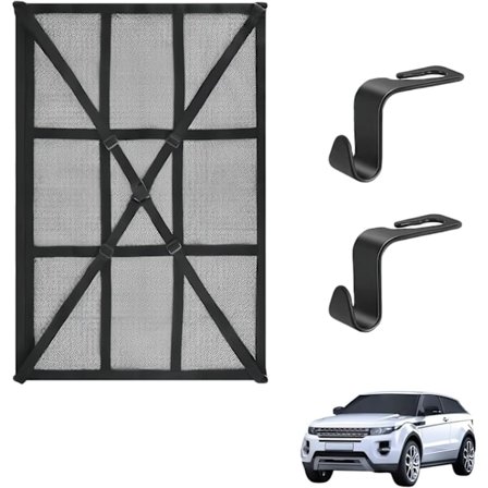 Bagasjenett for biltak, 90 x 65 cm, doble lag, med 2 kroker, universelt oppbevaringsnett for SUV, Jeep, Van