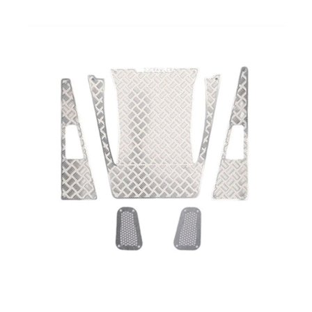 Metall Stål Huv Skid Plate Dekorativ Plåt Insugningsgaller Trim För 4m 1/18 Rc Bil S