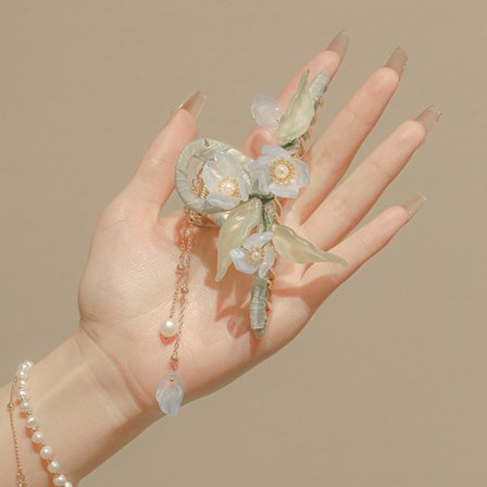 Lotus Hårnåle Baghoved Haj Klips BLÅ