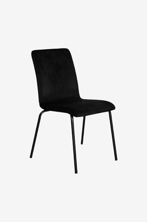 Nordic Furniture Group - Spisebordsstol Isak i velour, 4 pak - Sort - Stole - Fra Homeroom