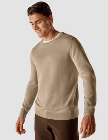 SHAPING NEW TOMORROW Fine Knit Crewneck Man's - Khaki Molinaire - XXX-Large