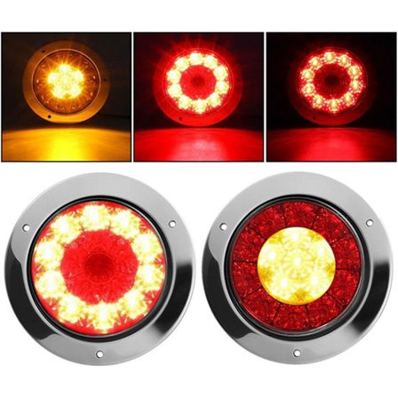 2x 16 LED Släpvagnslampor Baklampor 12/24V Bromsindikator Körljus Vattentät Blinkers Stopplampor för Van Husbil Husvagn etc