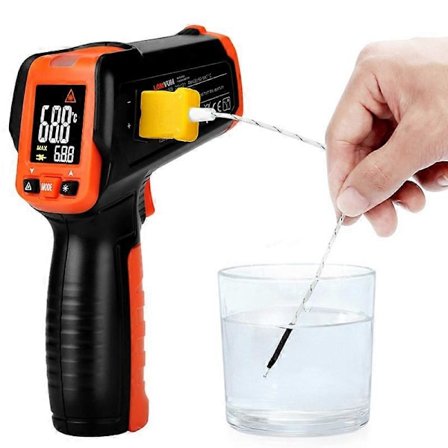 Digitalt infrarødt termometer kontakt temperaturpistol laser håndholdt IR temperaturpistol farverig LCD-skærm 50-580C alarm