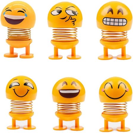 6 bobblehead-päätä työpöydälle, auton koristeluun, tanssiva nukke, perheen stressinlievityslahja, anime-lisävarusteet kojelaudan koristelu