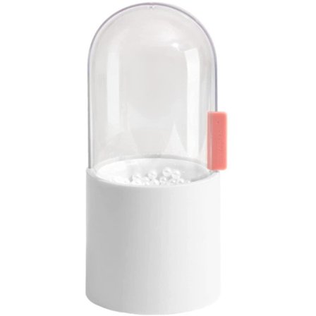 Sminkborsthållare med lock, sminkborsthållare med lock, med klart roterande lock och dammskyddande pärlor