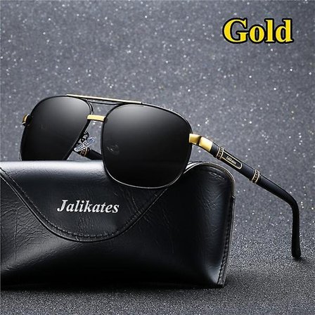 Mirror Men's Classic Retro Outdoor Sunglasses [svart ram guld ram]