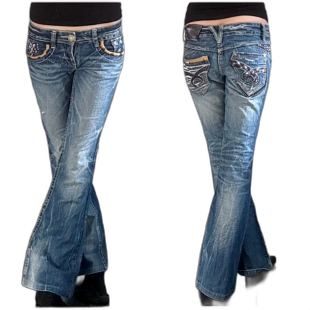 Red pepper lågmidjade bootcutjeans