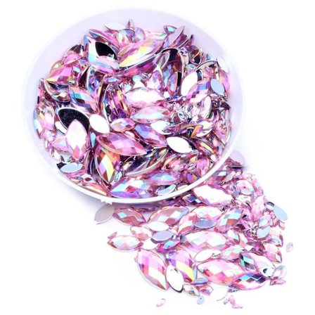 3x6mm 1000kpl Glitter Fasets tekojalokivi Flatback Applique PINK