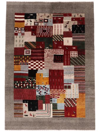 Gabbeh Loribaft Teppe Håndknyttet 164X238 Brun/Svart India