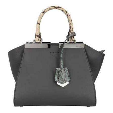 Fendi Vintage Pre-owned Leather handTass , Grijs , Dames , Maat: ONE Size Vintage Tassen