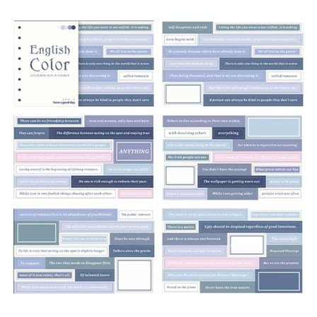 20 ark Scrapbook klistermärke bok utsökt innovativ engelsk DIY planer klistermärke för Scrapbook Notebook Journal Diary Typ 1