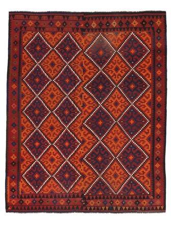 Koberec Orientální Kelim Maimane 245X305 Tmavě Červená/Černá (Vlna, Afghánistán)