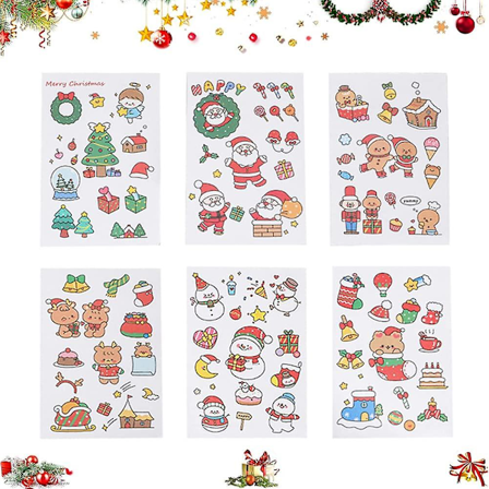 SZTXJ Juleklister til Scrapbooking, Julegaveklistermærker, Juleklistermærke, Juleferie-klistermærker, Juleklistermærker, til Julepynt Taske E