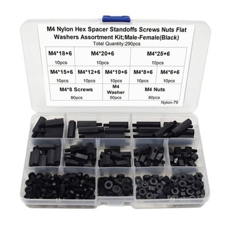 290stk Mann Kvinne Hex Avstandsstykke Flat Skiver Standoff Skrue